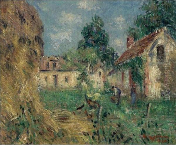Petite Ferme Aux Environs De Caen Oil Painting by Gustave Loiseau