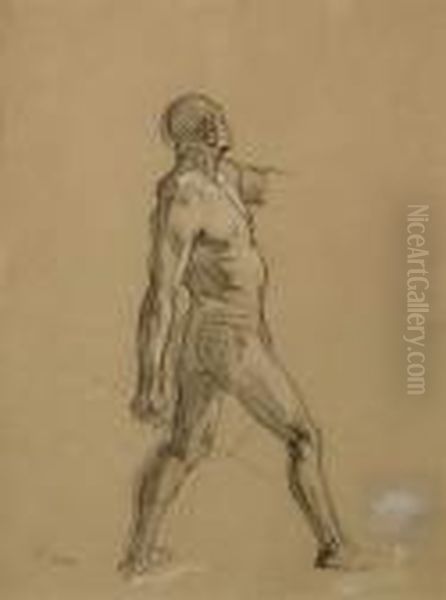 Athlete Oil Painting by Maximilien Luce