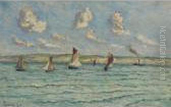 Honfleur, Voiliers Et Remorqueurs Oil Painting by Maximilien Luce