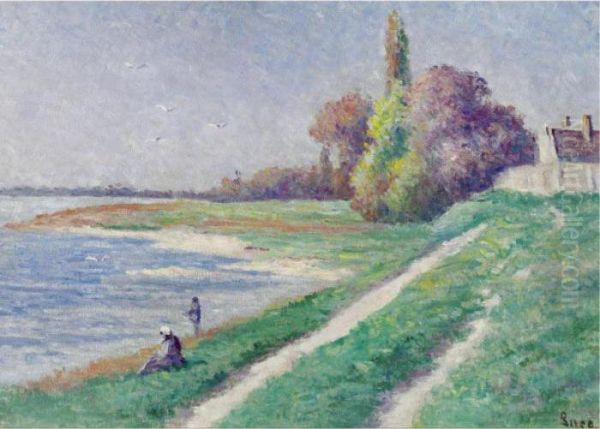 L'embouchure Du Trieux Oil Painting by Maximilien Luce