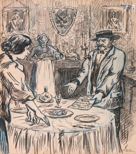 Discussion Politique Avant Le Diner Oil Painting by Maximilien Luce