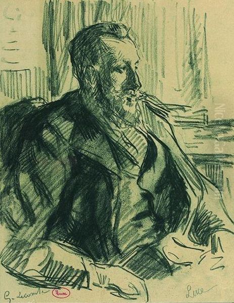 Portrait De Georges Lecomte, Ecrivain Oil Painting by Maximilien Luce