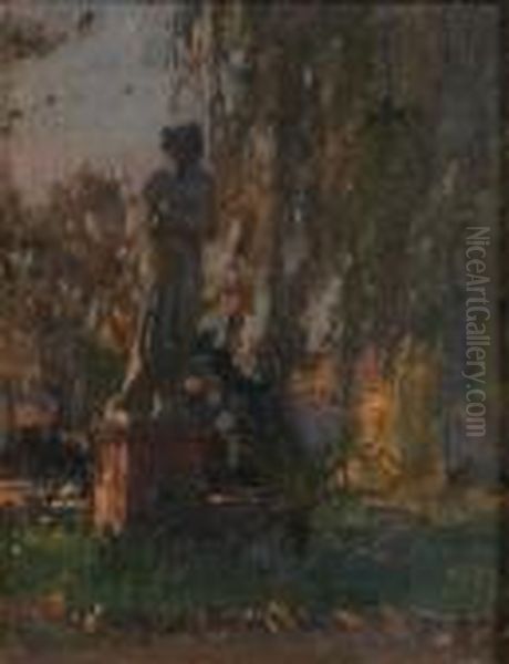 Il Giardino Della Villa Del Pittore Oil Painting by Alessandro Lupo