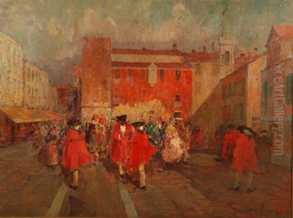 Carnevale A Venezia Oil Painting by Alessandro Lupo
