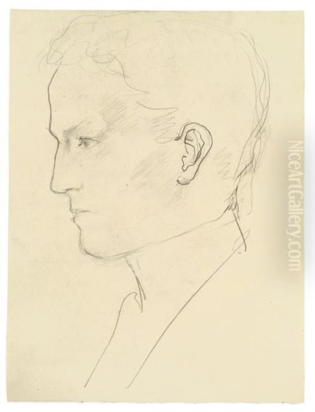 Portrat Josef Cordier Im Profil Oil Painting by August Macke
