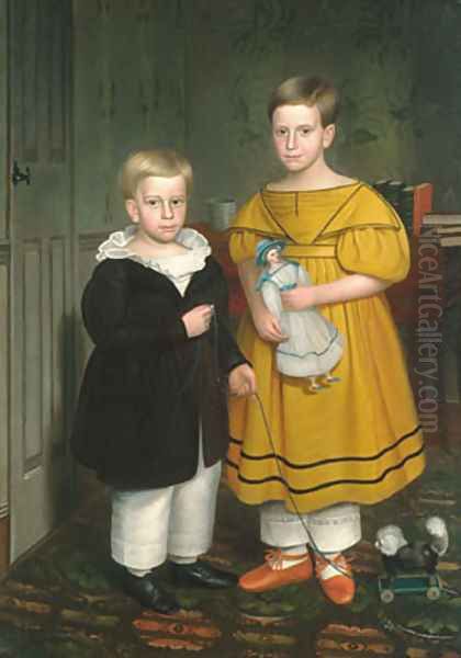The Raymond Children Oil Painting by Robert Peckham