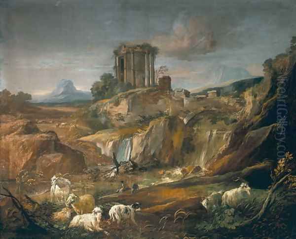 Landscape with Ruins Oil Painting by Gaspard Dughet Poussin