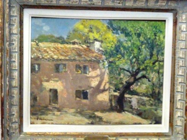 La Maison Ocre Hsc Oil Painting by Fernand Maillaud