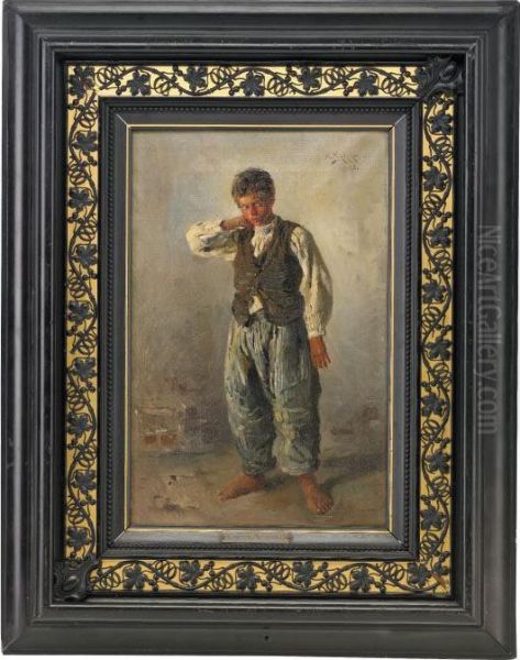 The Young Urchin Oil Painting by Vladimir Egorovic Makovsky