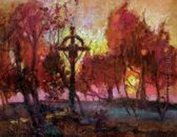 Krzyz Oil Painting by Tadeusz Makowski