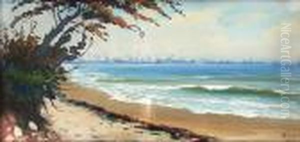 Pejza? Morski Z Fragmentem Portu Oil Painting by Soter Jaxa Malachowski
