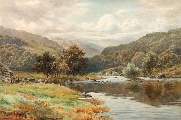 On The Lledr, North Wales Oil Painting by William Henry Mander