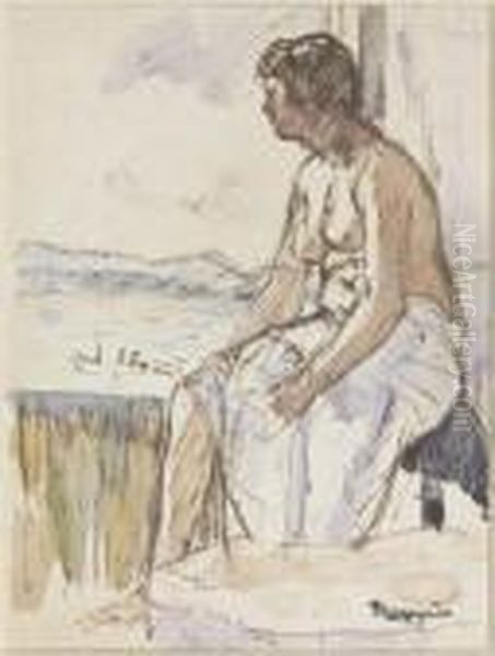 Nu A L'oustalet, Saint-tropez Oil Painting by Henri Charles Manguin