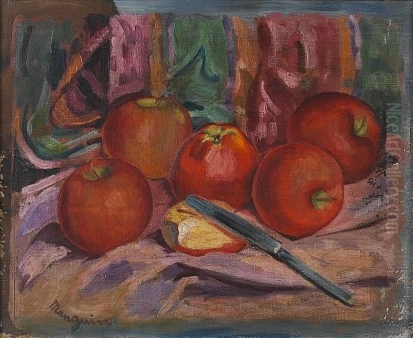 Apples Oil Painting by Henri Charles Manguin