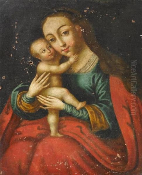 Madonna And Child Oil Painting by Carlo Maratta or Maratti