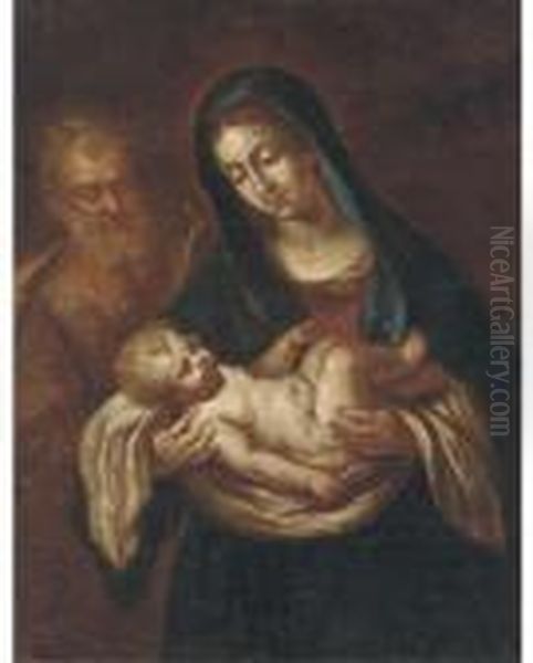 The Holy Family Oil Painting by Carlo Maratta or Maratti