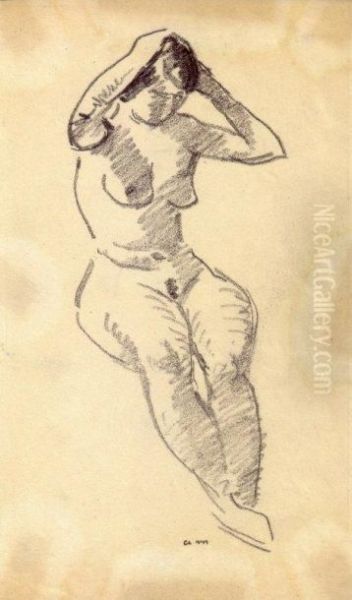 Nu Assis, La Main Dans Les Cheveux Oil Painting by Albert Marquet
