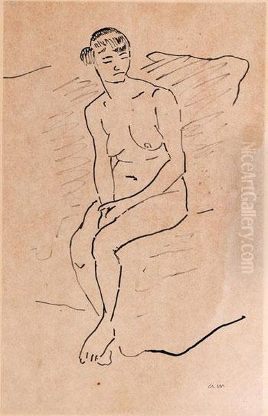 Nu Assis Oil Painting by Albert Marquet