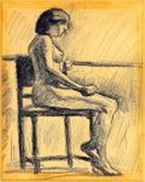 Nu Assis Dans L'atelier Oil Painting by Albert Marquet
