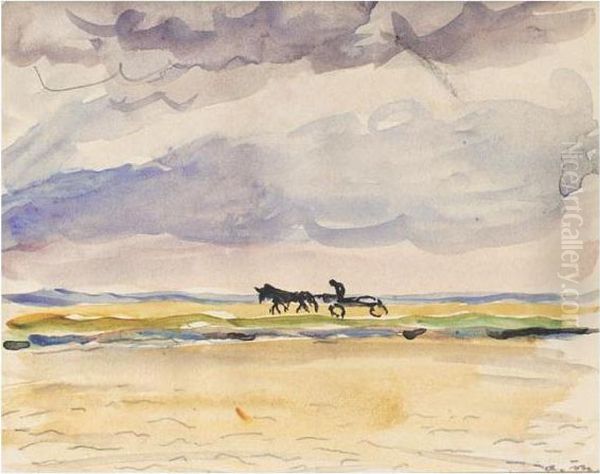 Danube: La Charrette Sous L'orage Oil Painting by Albert Marquet