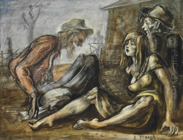 Tobacco Road Oil Painting by Reginald Marsh