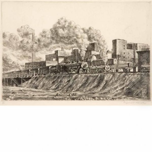 Erie R.r. And Factories Oil Painting by Reginald Marsh