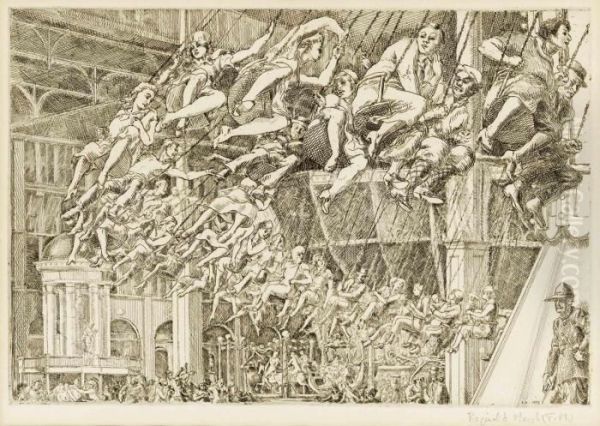 Steeplechase Swings Oil Painting by Reginald Marsh