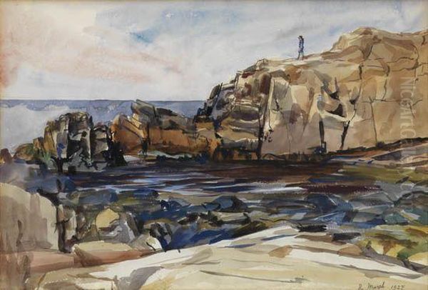 Coastal Scene Oil Painting by Reginald Marsh