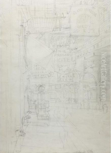 Grand Windsor Hotel Oil Painting by Reginald Marsh