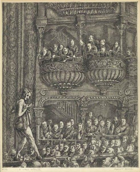 Gaiety Burlesk Oil Painting by Reginald Marsh