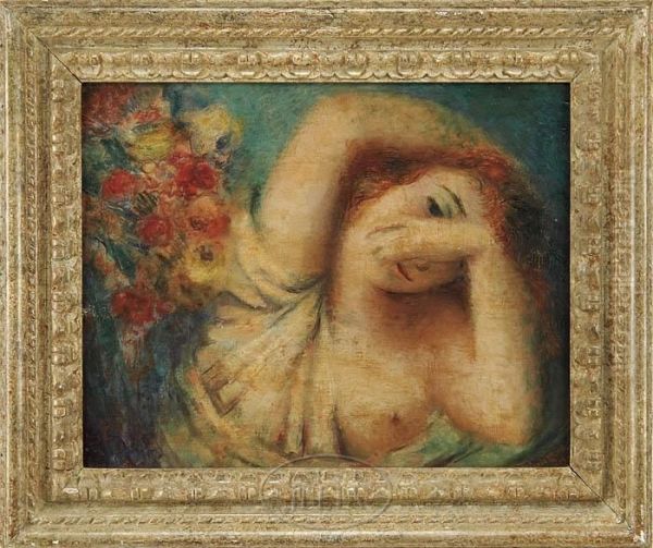 Rosesand Nude Oil Painting by Reginald Marsh