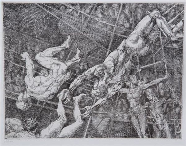 Flying Concellos Oil Painting by Reginald Marsh