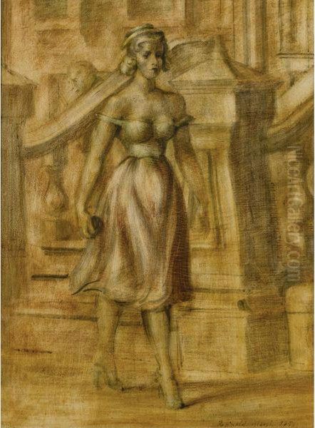 Woman Walking Oil Painting by Reginald Marsh