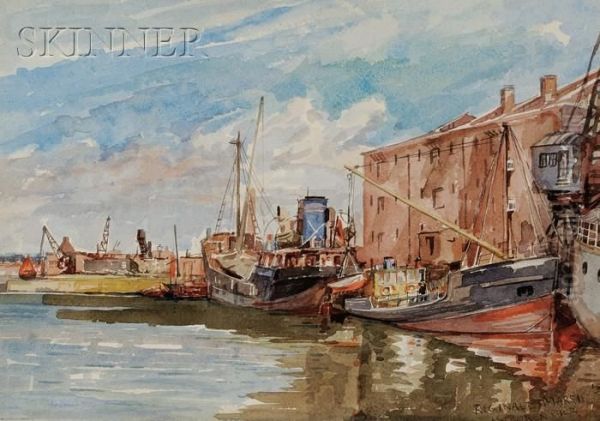 Hoboken Pier Oil Painting by Reginald Marsh