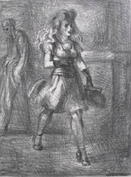 Girl Walking Oil Painting by Reginald Marsh