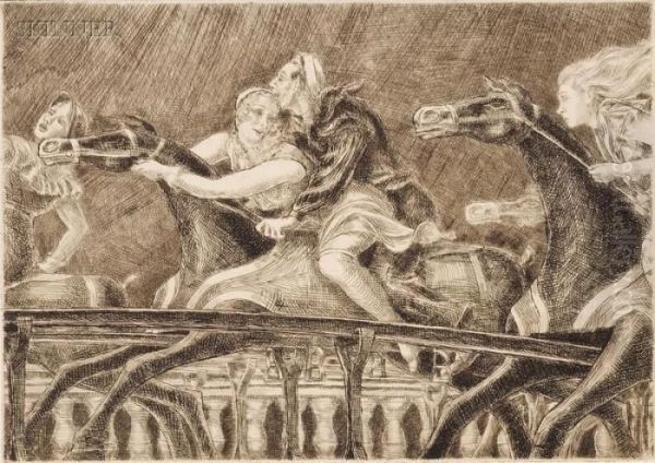 Steeplechase Oil Painting by Reginald Marsh