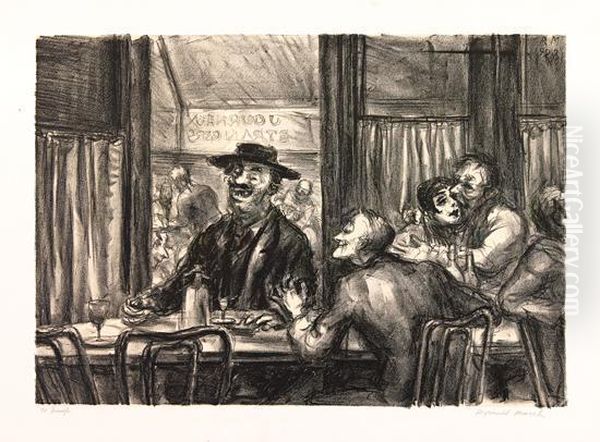 Cafe Du Dome Oil Painting by Reginald Marsh