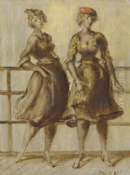 Two Women Oil Painting by Reginald Marsh