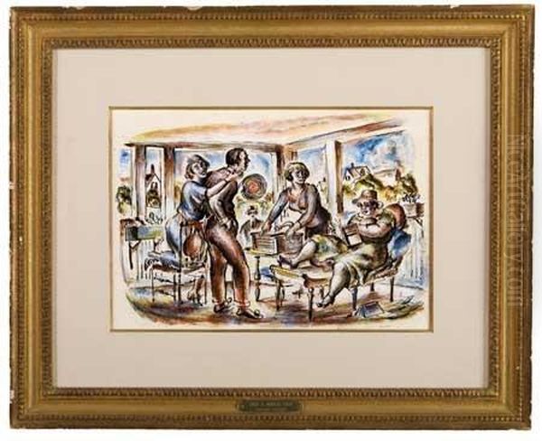Gramophone Oil Painting by Reginald Marsh