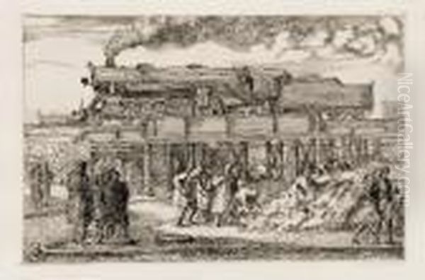 Jersey City Landscape (s.187) Oil Painting by Reginald Marsh