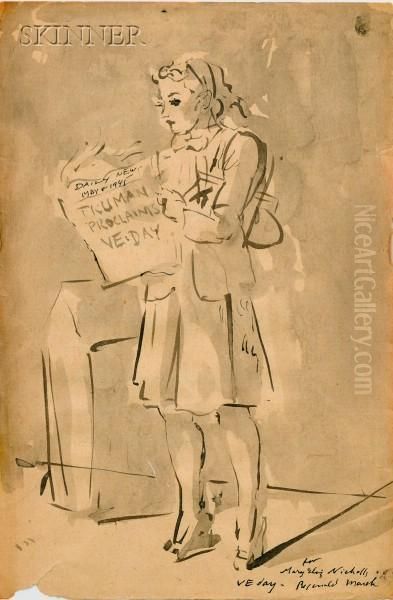 Ve Day Oil Painting by Reginald Marsh