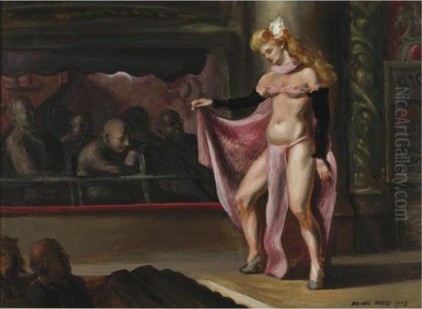 Burlesque Oil Painting by Reginald Marsh