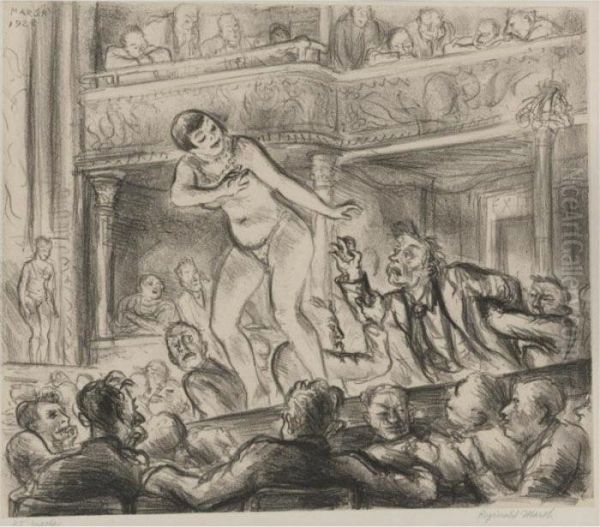 Huber's Museum And Irving Place Burlesque (sasowsky 14 And 15) Oil Painting by Reginald Marsh