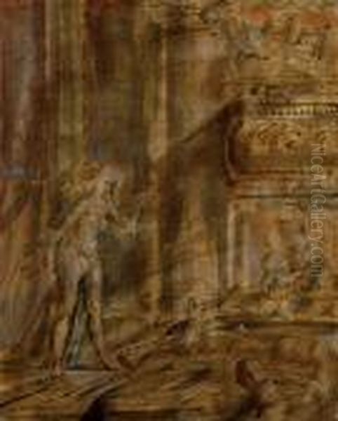 Burlesque Oil Painting by Reginald Marsh