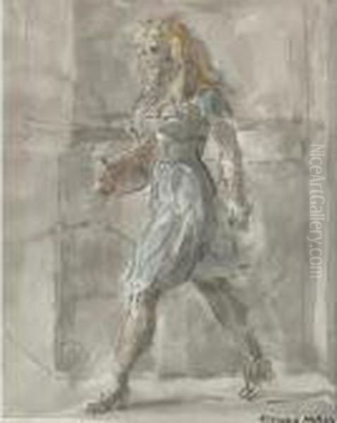 Girl Walking Oil Painting by Reginald Marsh