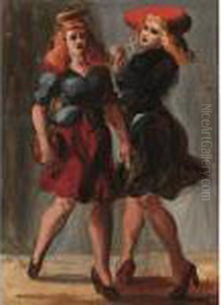 Sidewalk Oil Painting by Reginald Marsh