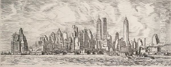 New York Skyline (sasowsky 167) Oil Painting by Reginald Marsh
