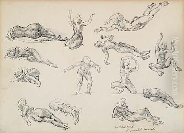Nude Studies Oil Painting by Reginald Marsh