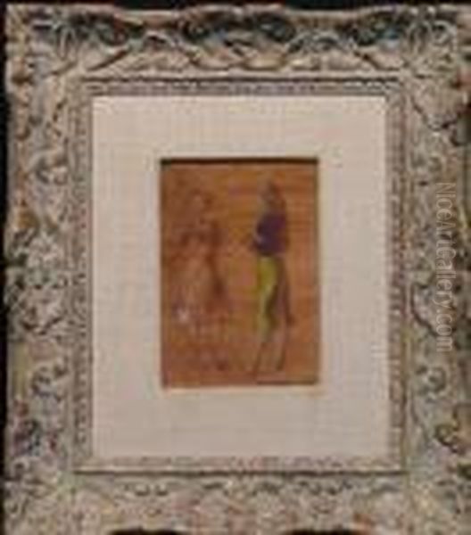 Two Women Oil Painting by Reginald Marsh