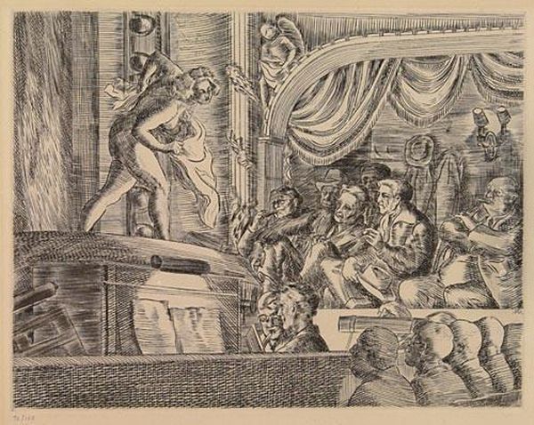 Three Etchings.
Gaiety Burlesk Oil Painting by Reginald Marsh